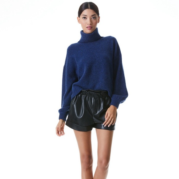 Alice + Olivia - Franklyn Turtleneck Pullover in Navy Multi - Picture 4 of 14